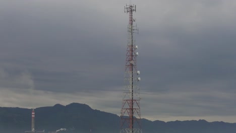 a shot of the transmitter tower of an fm radio station