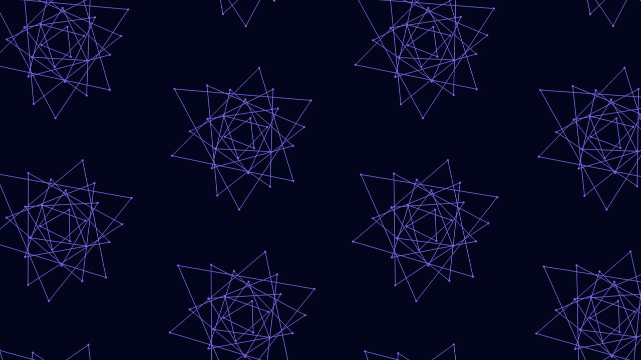 서로 연결된 선들이 대칭적인 파란색 삼각형 패턴을 만니다.