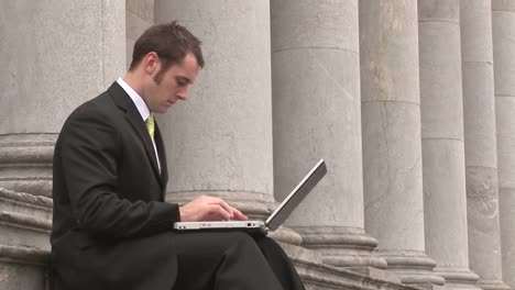 stock footage of businessman working outdoors