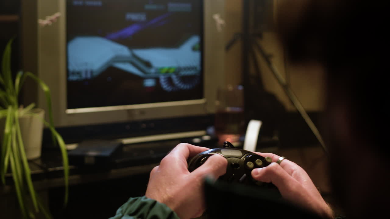 Person playing videogames