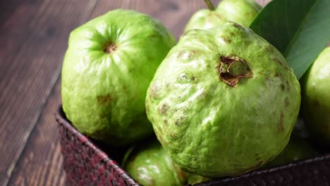 fresh guavas in a basket