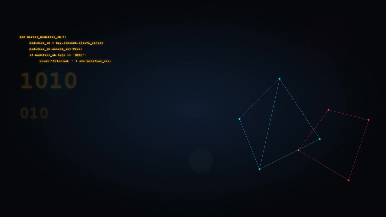 Abstract Digital Background with Python Code and Geometric Shapes