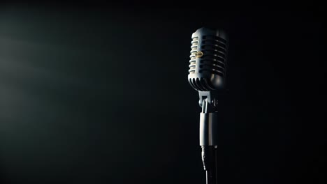vintage microphone under spotlight