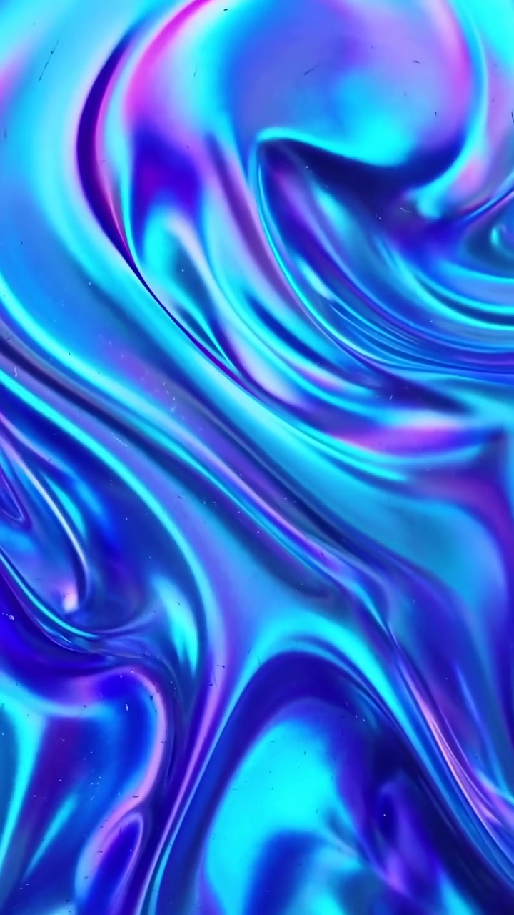 Movimento liquido astratto con sfumature iridescenti blu e viola