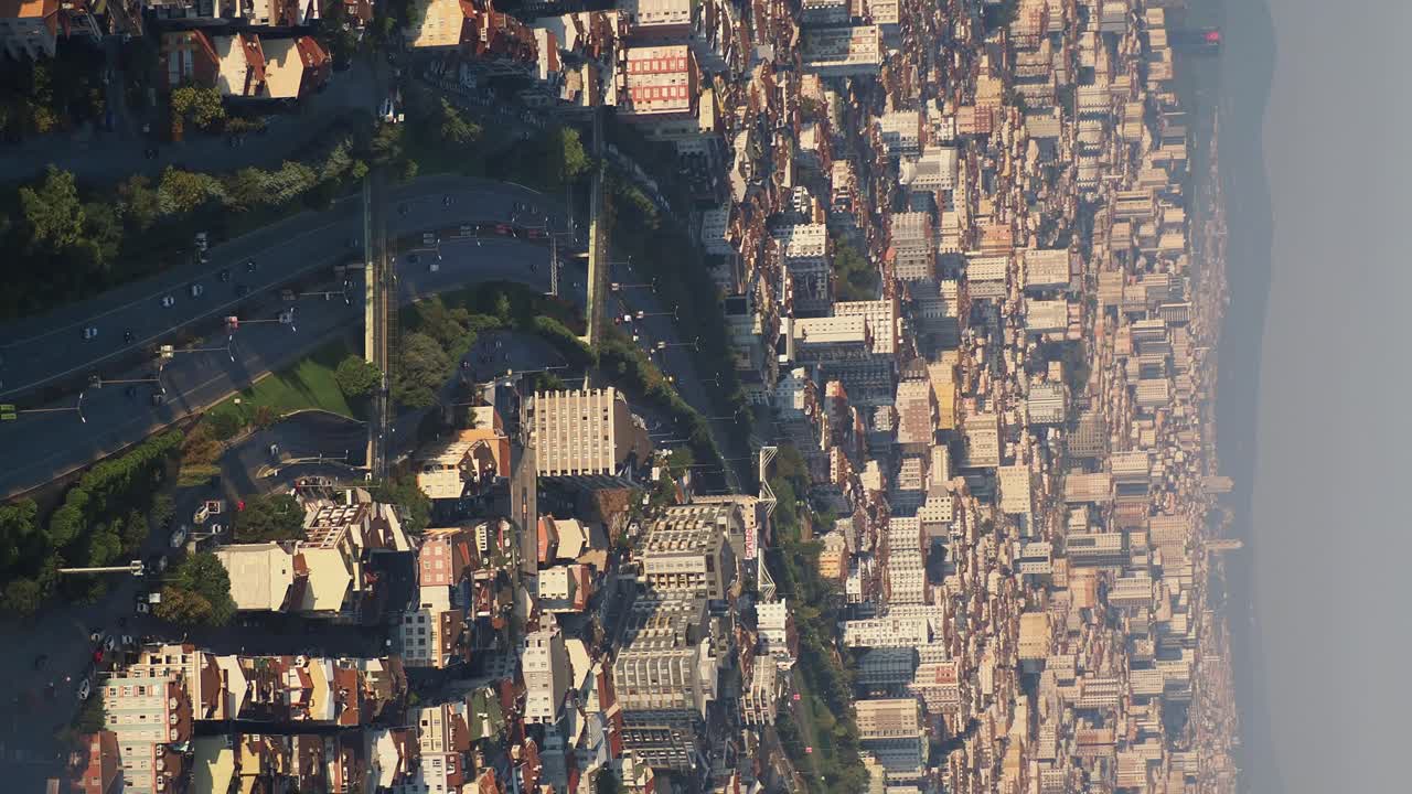 Aerial View of a Cityscape with Roads and Buildings