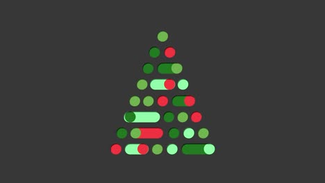 Animation of a digital Christmas tree with baubles and Christmas decorations on grey background