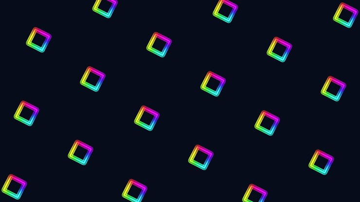 Seamless black and white pattern with rainbow diamonds