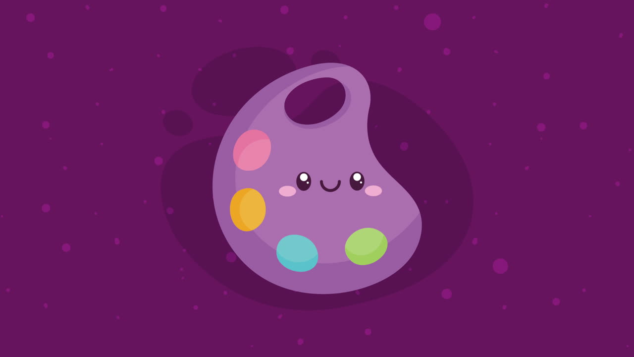 paint palette school supply animation