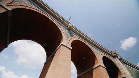 looking up to the viaduct schwarza panning around one pillar