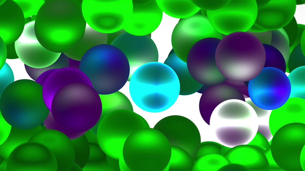 Sfondo con Sfere Colorate Astratte in Movimento Continuo