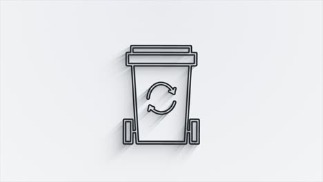 recycle shadow icon. save the planet. animation with rotating. motion graphics.