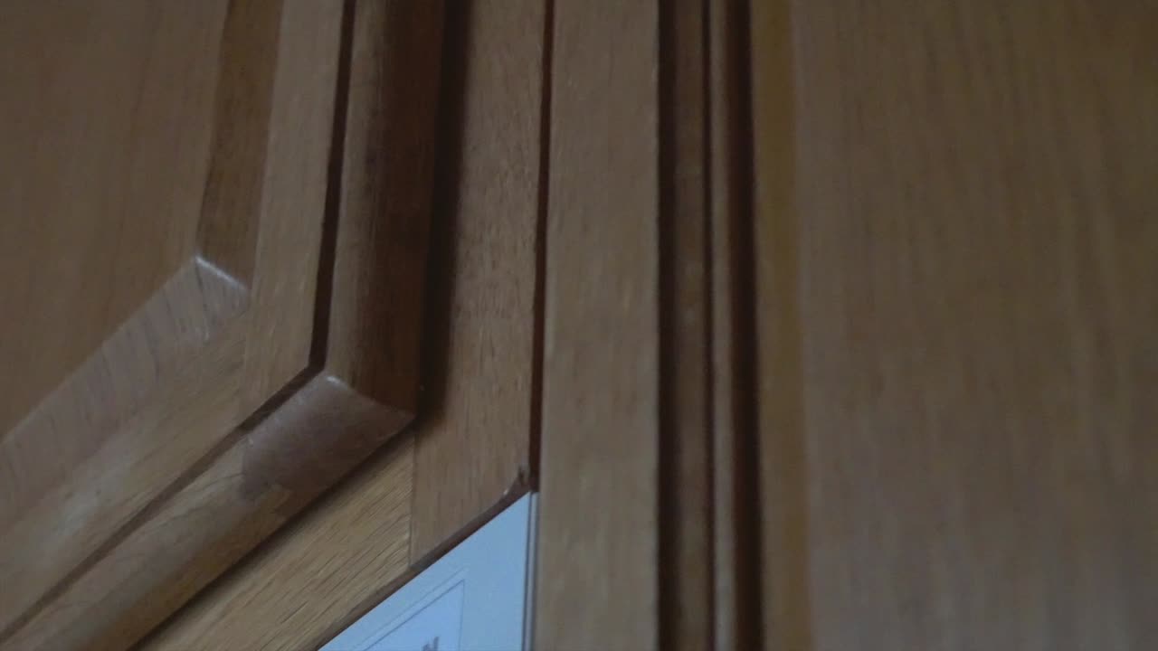 Kitchen Wood Cabinets Close Up