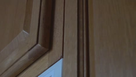 kitchen wood cabinets close up