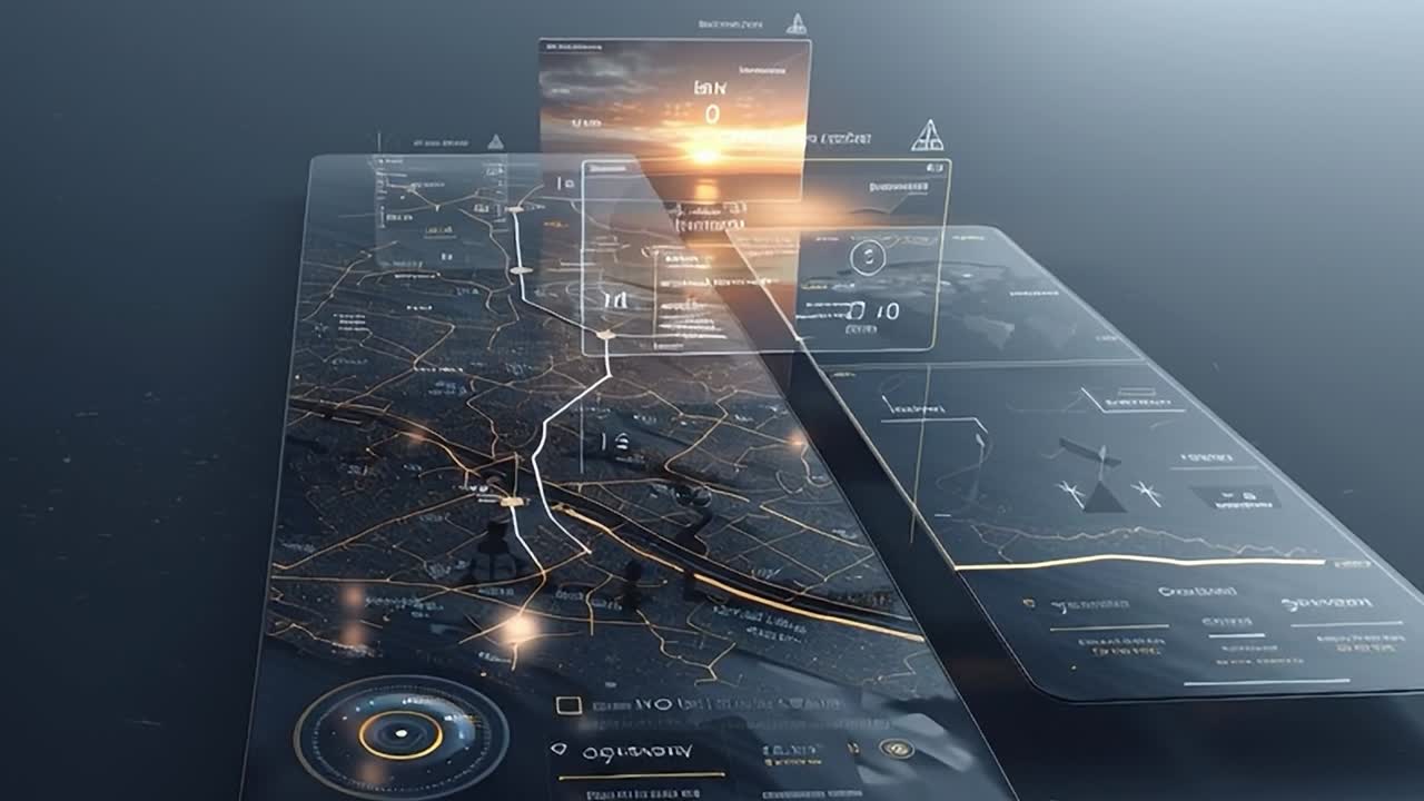 Innovative digital map layout showcases advanced navigation features