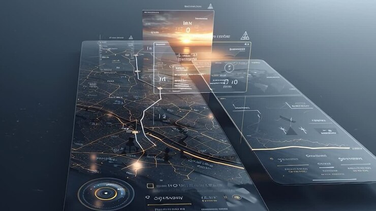 Innovative digital map layout showcases advanced navigation features