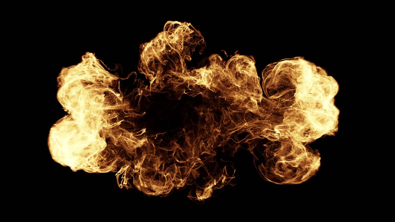 Abstract Fiery Particle Explosion on Black Background