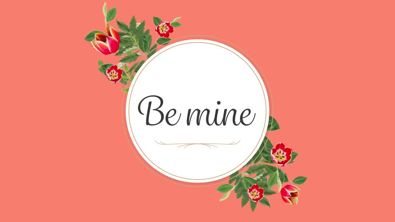 Animation of Be Mine on pink background