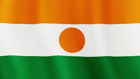 niger flag is waving 3d animation