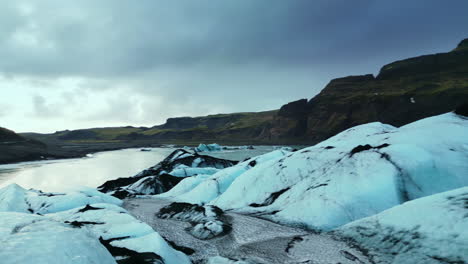vatnajokull 빙하 모자의 드론 샷