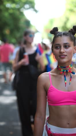 woman at pride parade