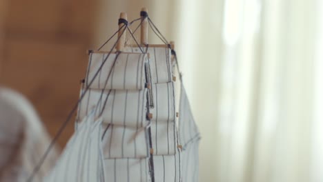 small wooden sailing ship model