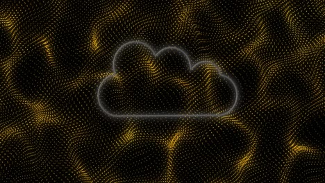 animation of neon cloud over shapes moving