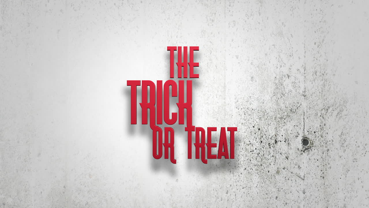 The Trick Or Treat on dark grunge wall