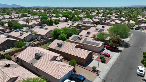 neighborhood housing with air conditioning units on roof