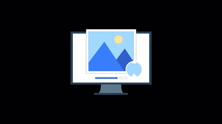 Uploading an Image to a Computer Screen with Progress Bar