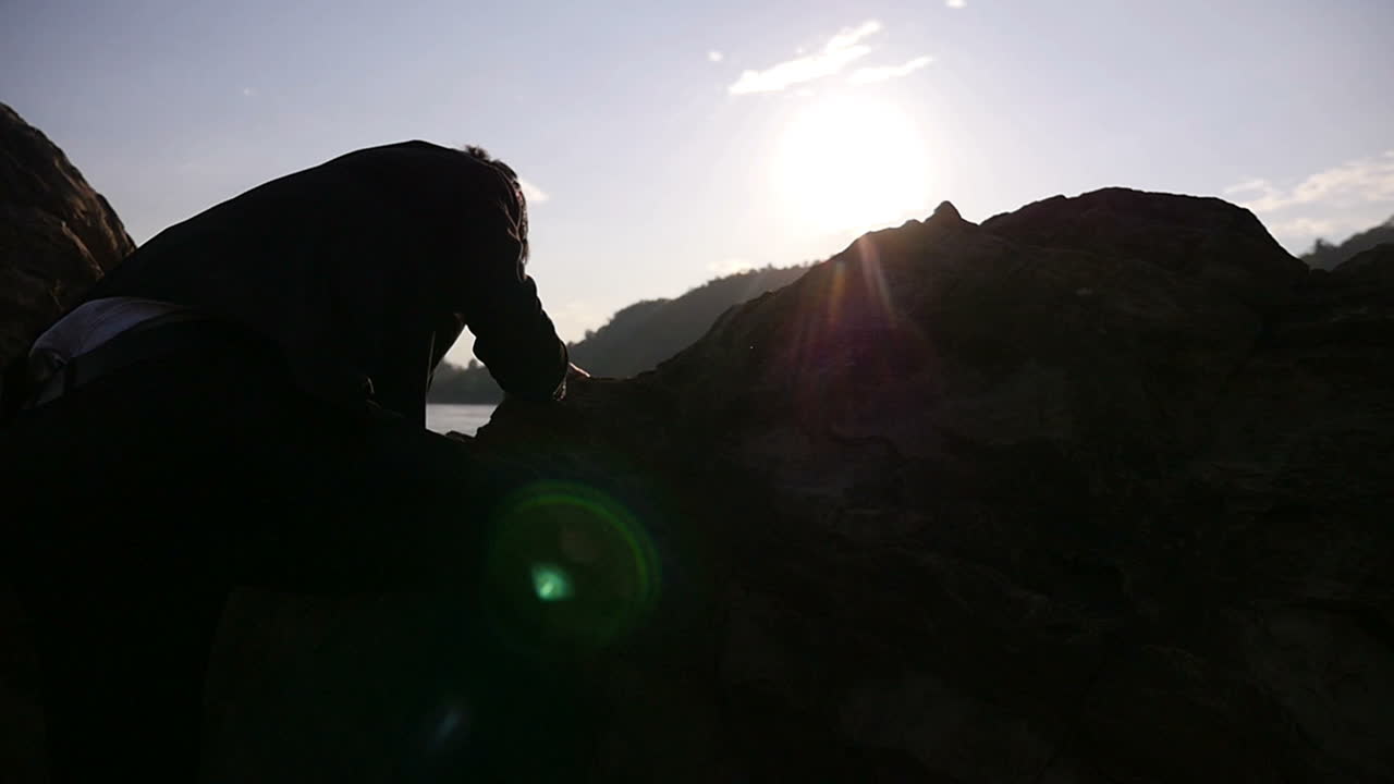 Businessman Climbing and Reaching Success