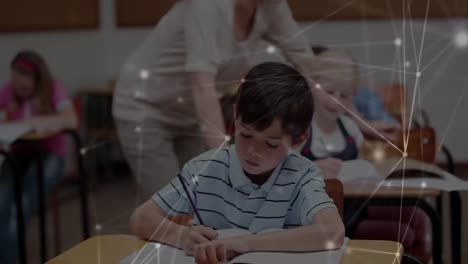 animación de la red de conexiones a través de la escritura de los escolares