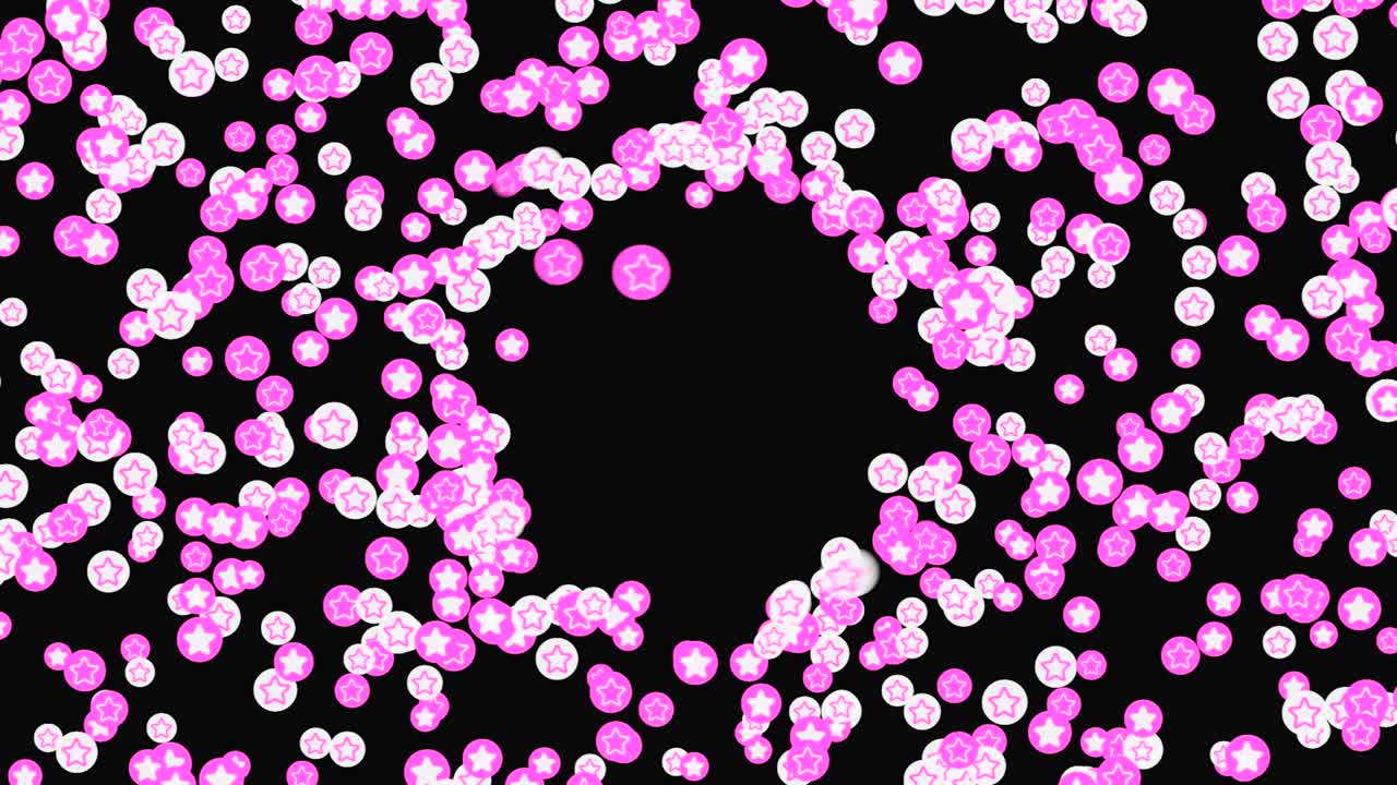 검은 바탕에 분홍색 별 원