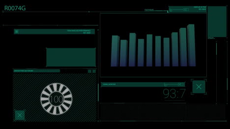 animación de gráficos en pantalla negra
