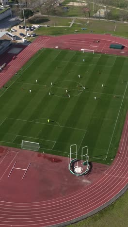 aerial soccer match vertical video