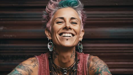 portrait of stylish woman showing different expressions