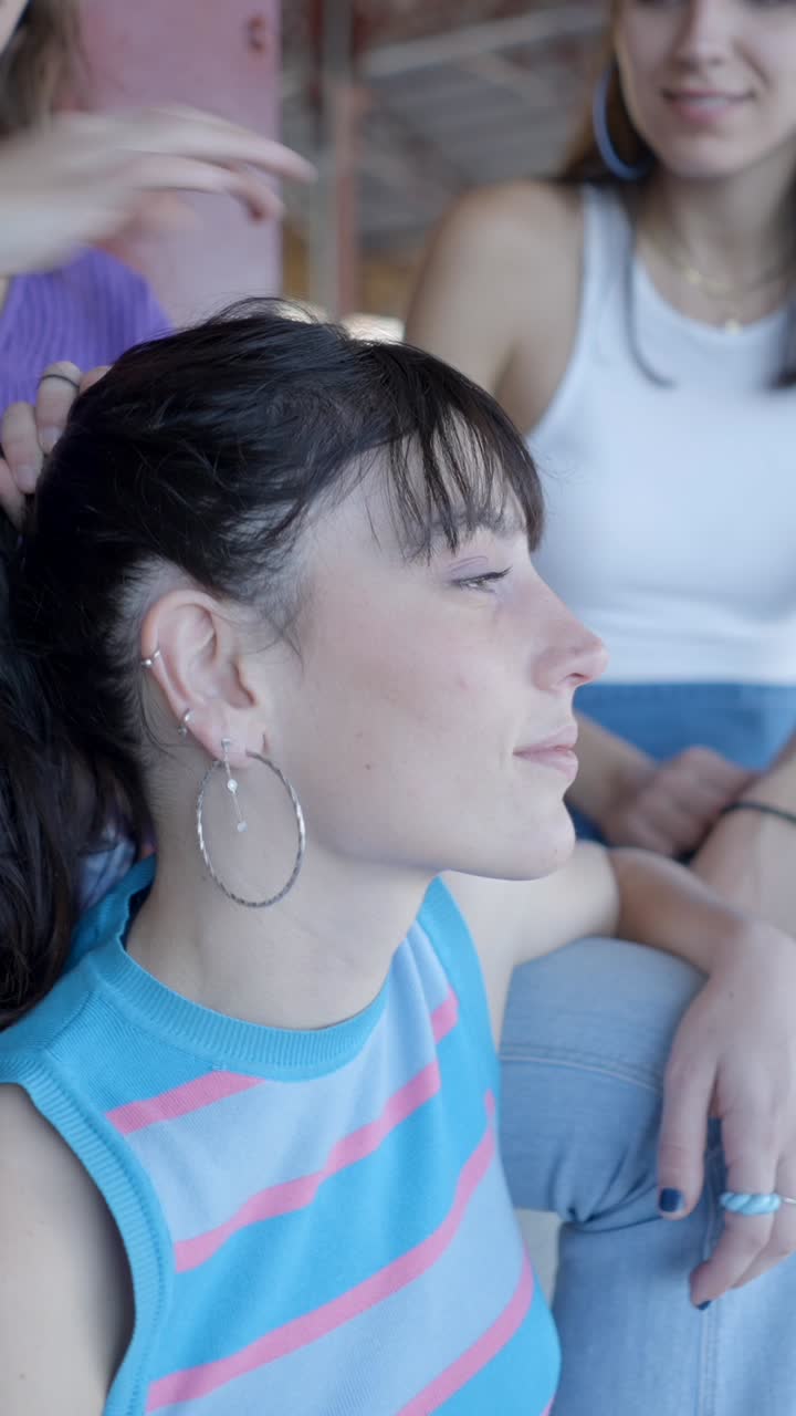 Young Woman Getting Her Hair Styled