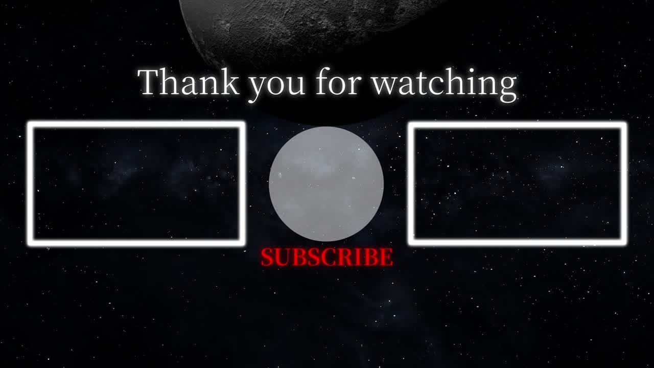 달의 공간 끝 카드 끝 화면 모션 그래픽