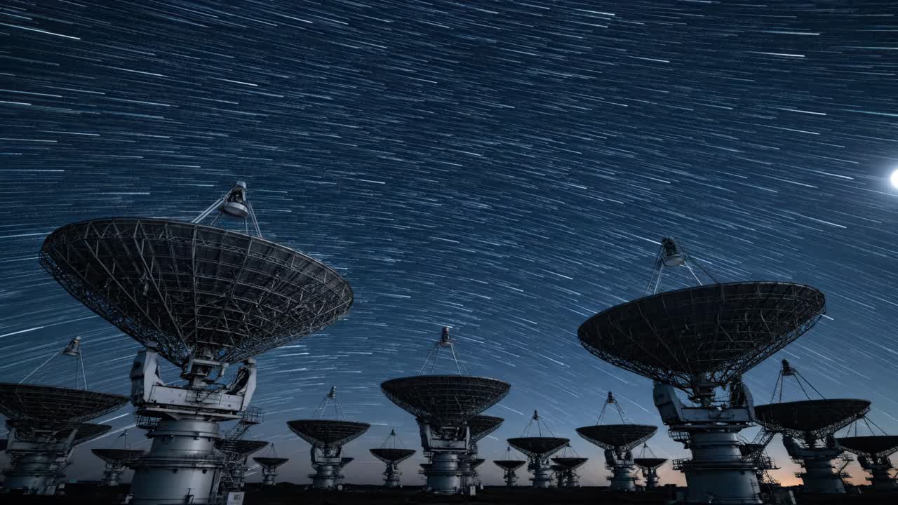 Radio Telescopes Under Star Trails