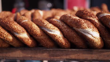 freshly baked turkish simit bread