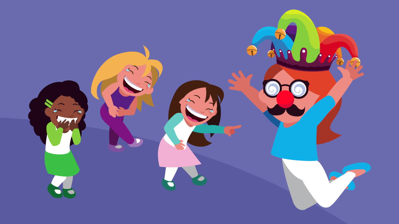 niñas interraciales risueños personajes