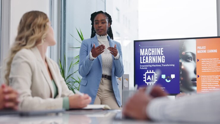 Business presentation on machine learning and AI