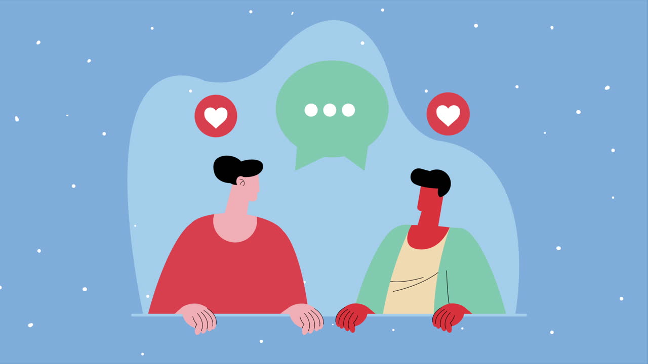 젊은 남자들이 말하는 캐릭터 애니메이션