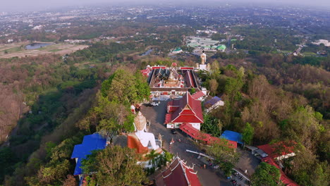 buddhist wat phra that doi temple complex in thailand countryside