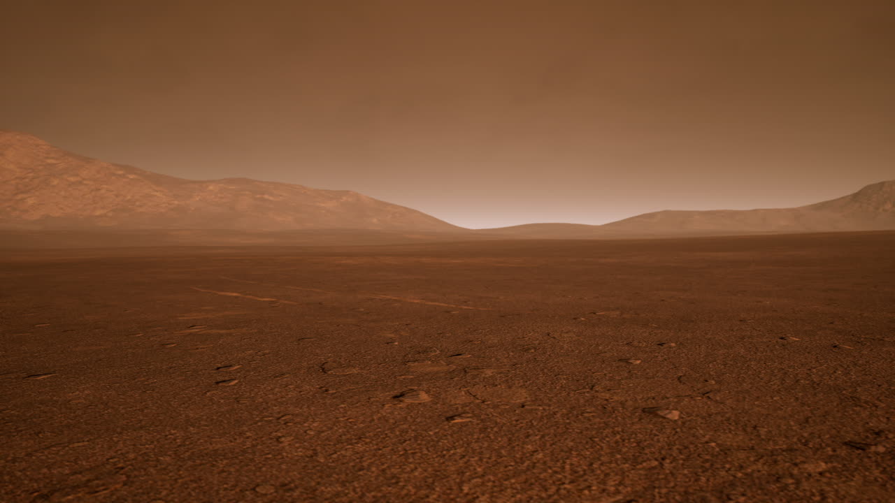 Pianeta rosso con paesaggio arido