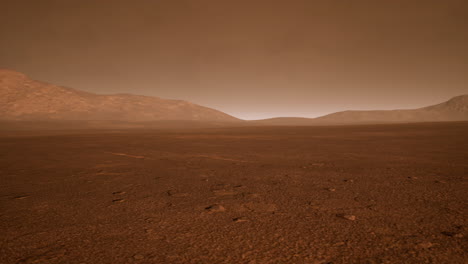 red planet with arid landscape