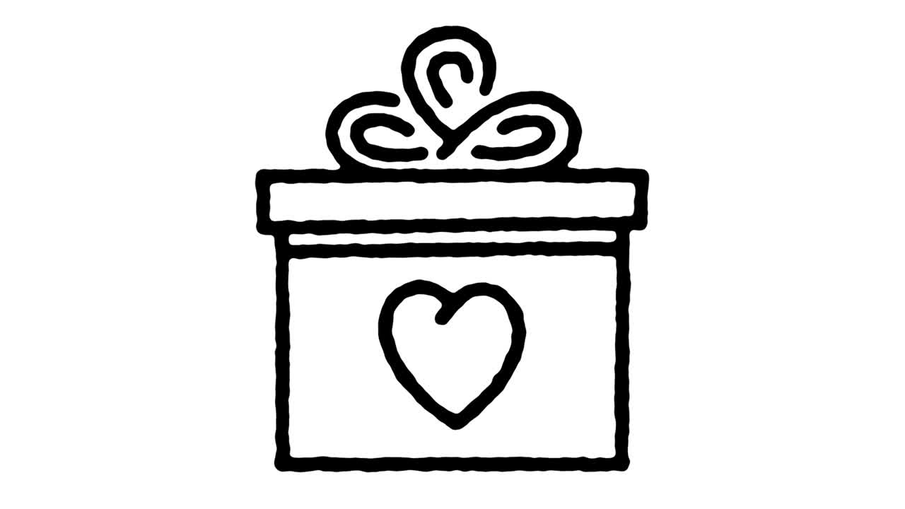 Gift Shop Hand Draw Line Icon Animation