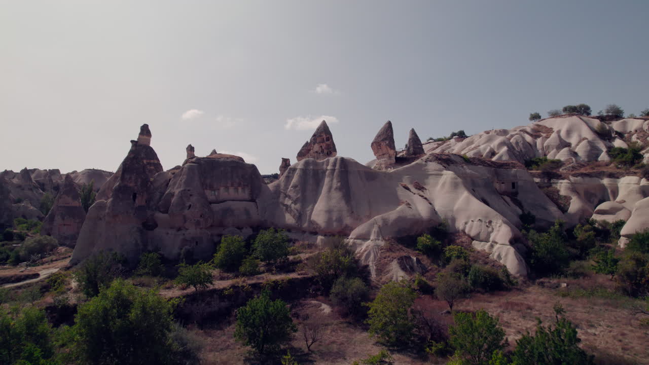 Rock formations fairy chimneys in Cappadocia