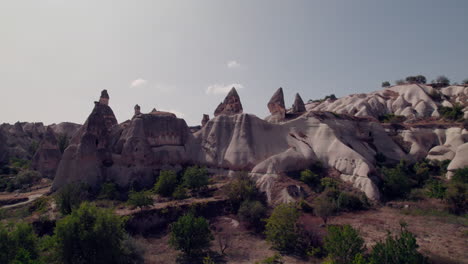 Rock formations fairy chimneys in Cappadocia