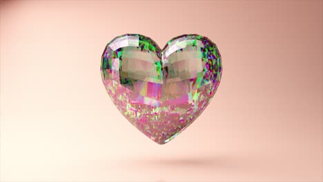 Concepto-De-Romance-Y-Amor-Corazón-De-Diamante-Gira-Sobre-Un-Fondo-Rosa-Decoración-De-Joyas-Animación-3d