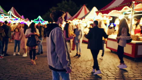 night market scene with people
